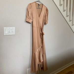 H&M Satin Wrap Midi Dress